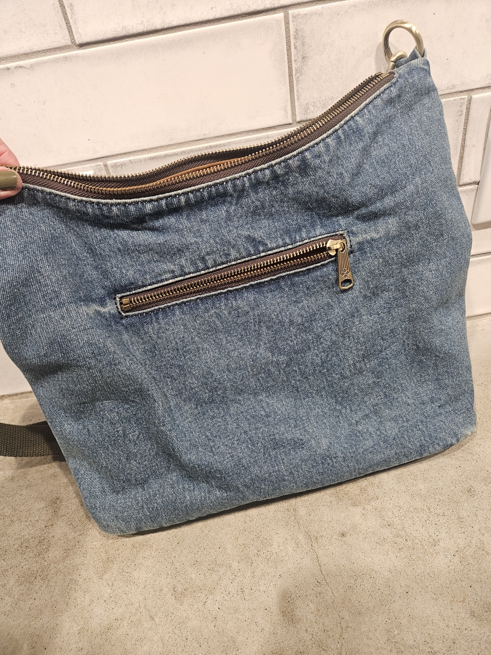 Patricia Nash Elia Denim Crossbody Hobo with Adjustable Strap - Picture 2 of 3